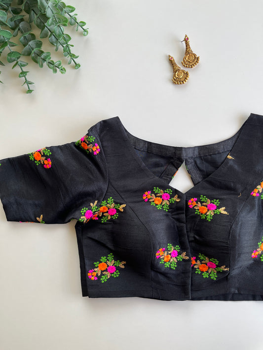 Black Embroidered Blouse