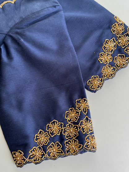 Navy Blue Handwork Blouse
