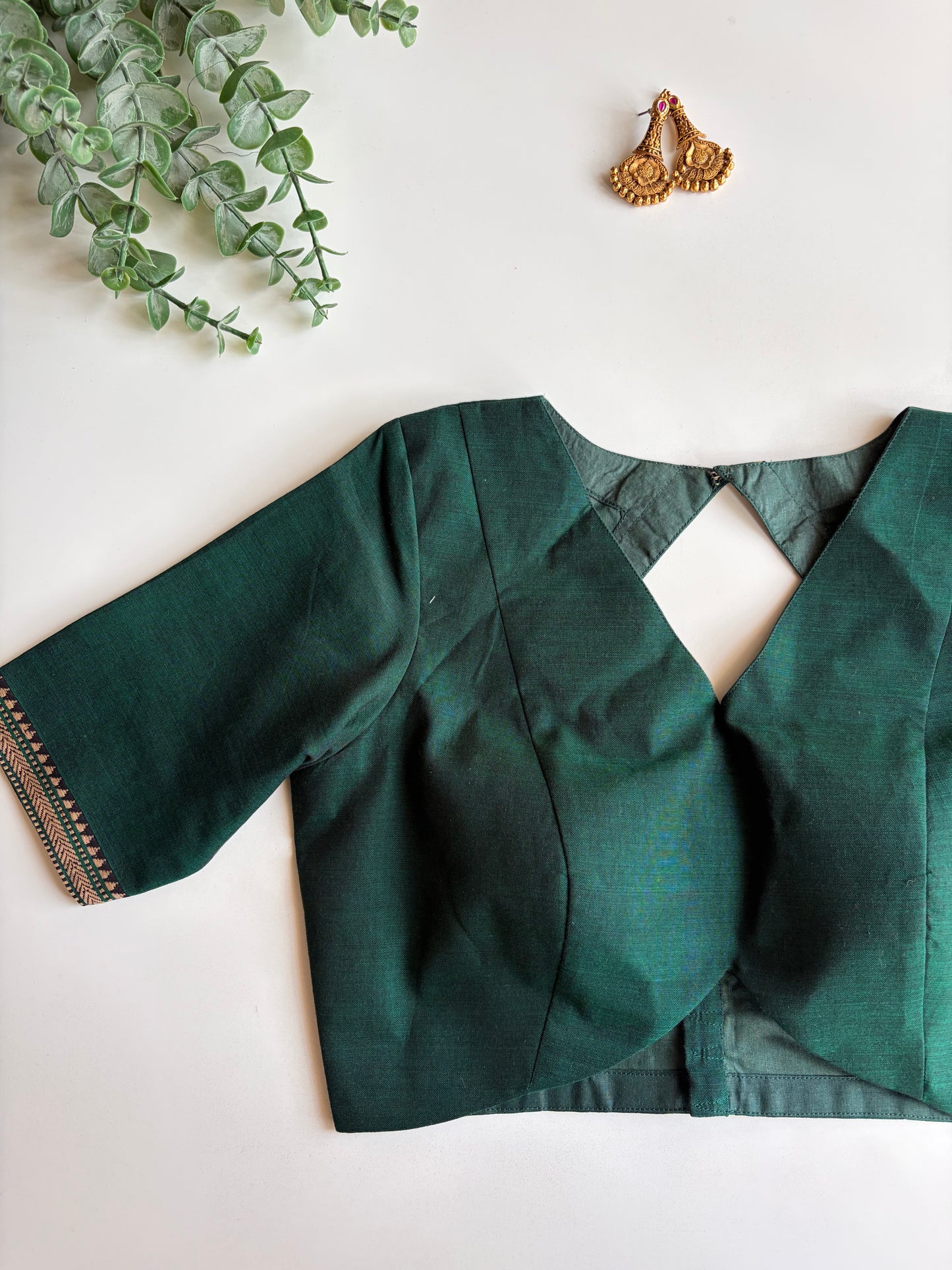 Green Border Blouse