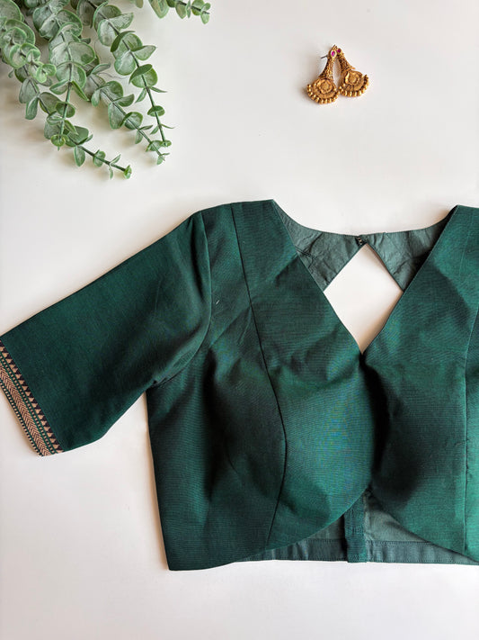 Green Border Blouse