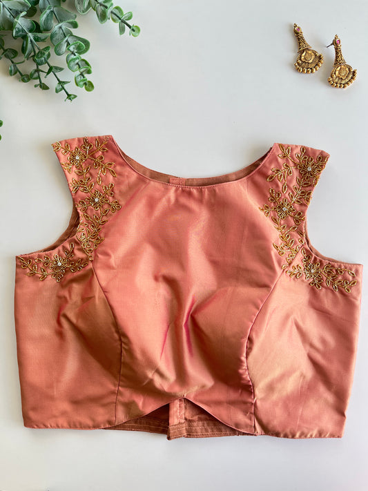 Peach Blush Handwork Blouse