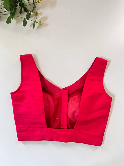 Hot Pink Sleeveless Blouse