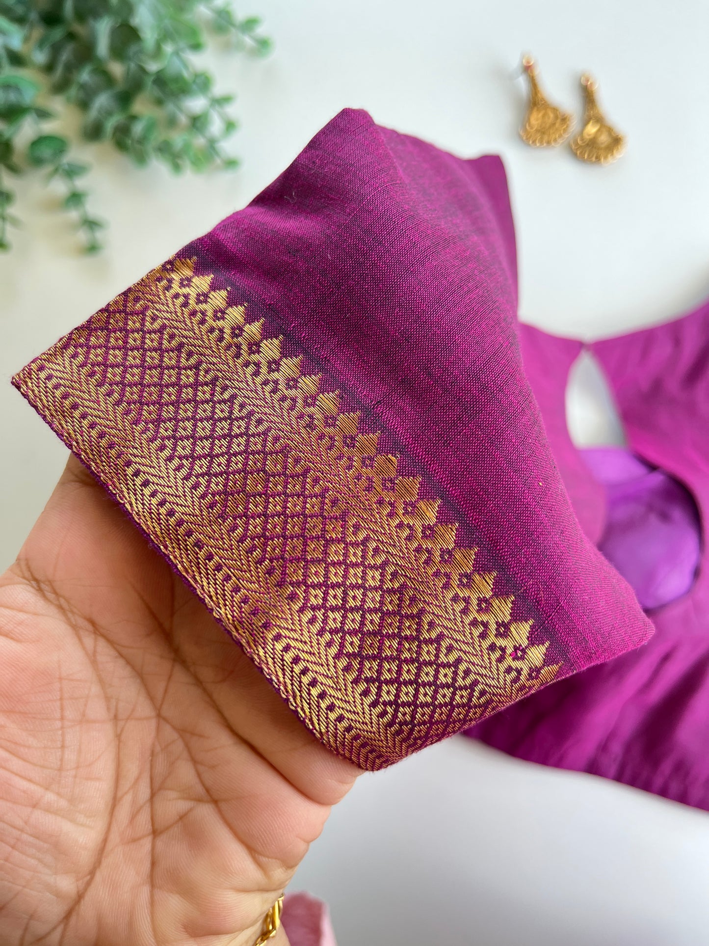 Purple Border Blouse