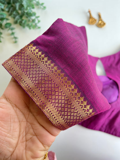 Purple Border Blouse