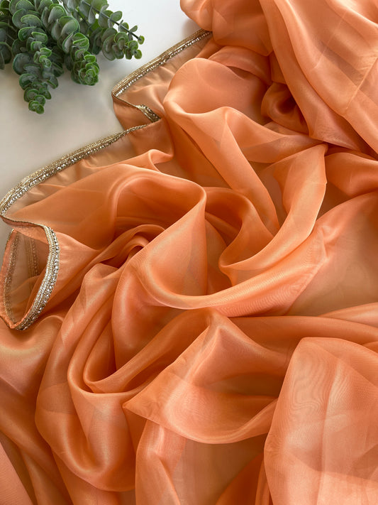 Kaira in Peach Saree