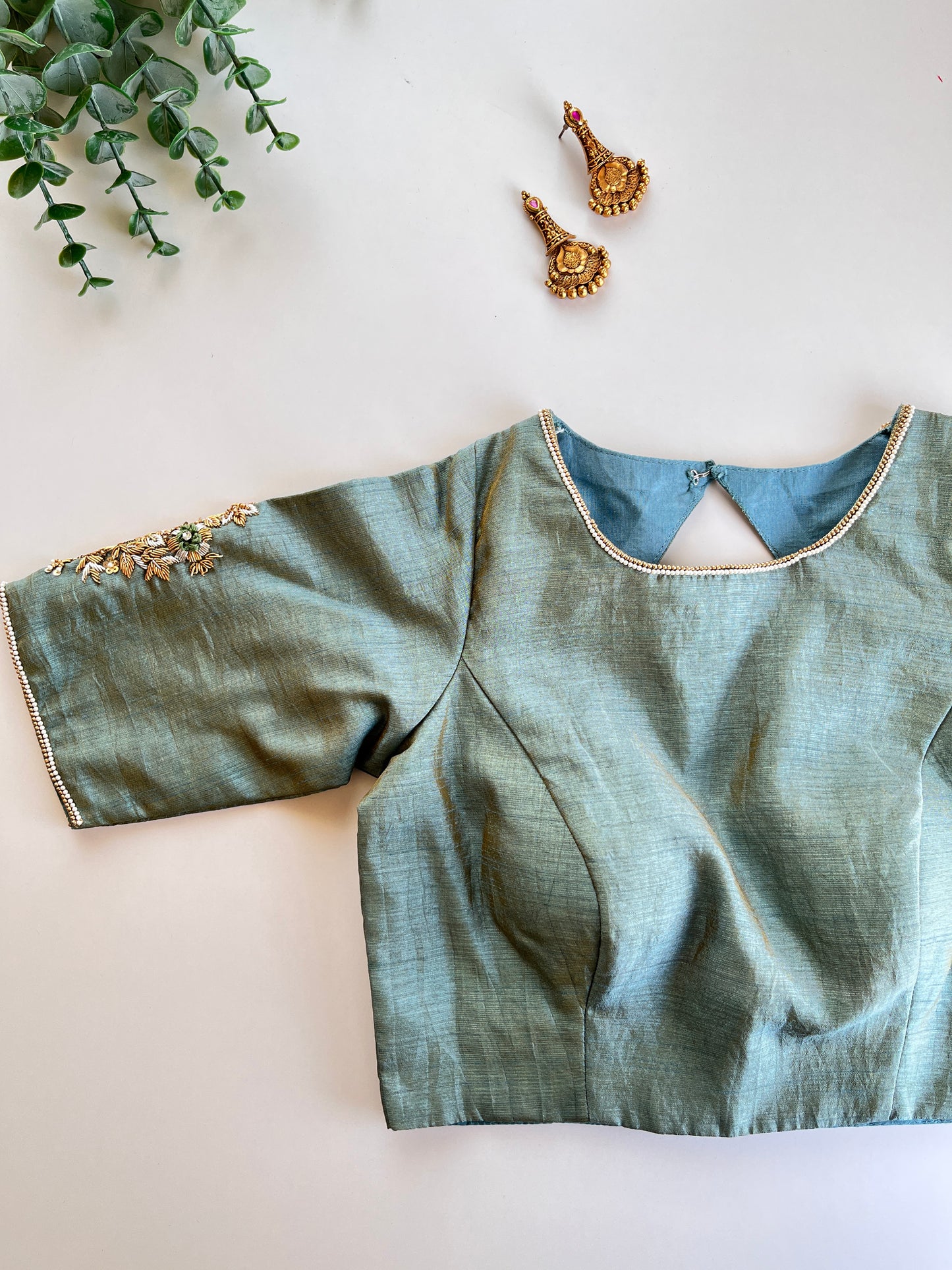 Turkish Blue Handworked Blouse
