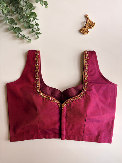 Purple Minimal Handwork Blouse