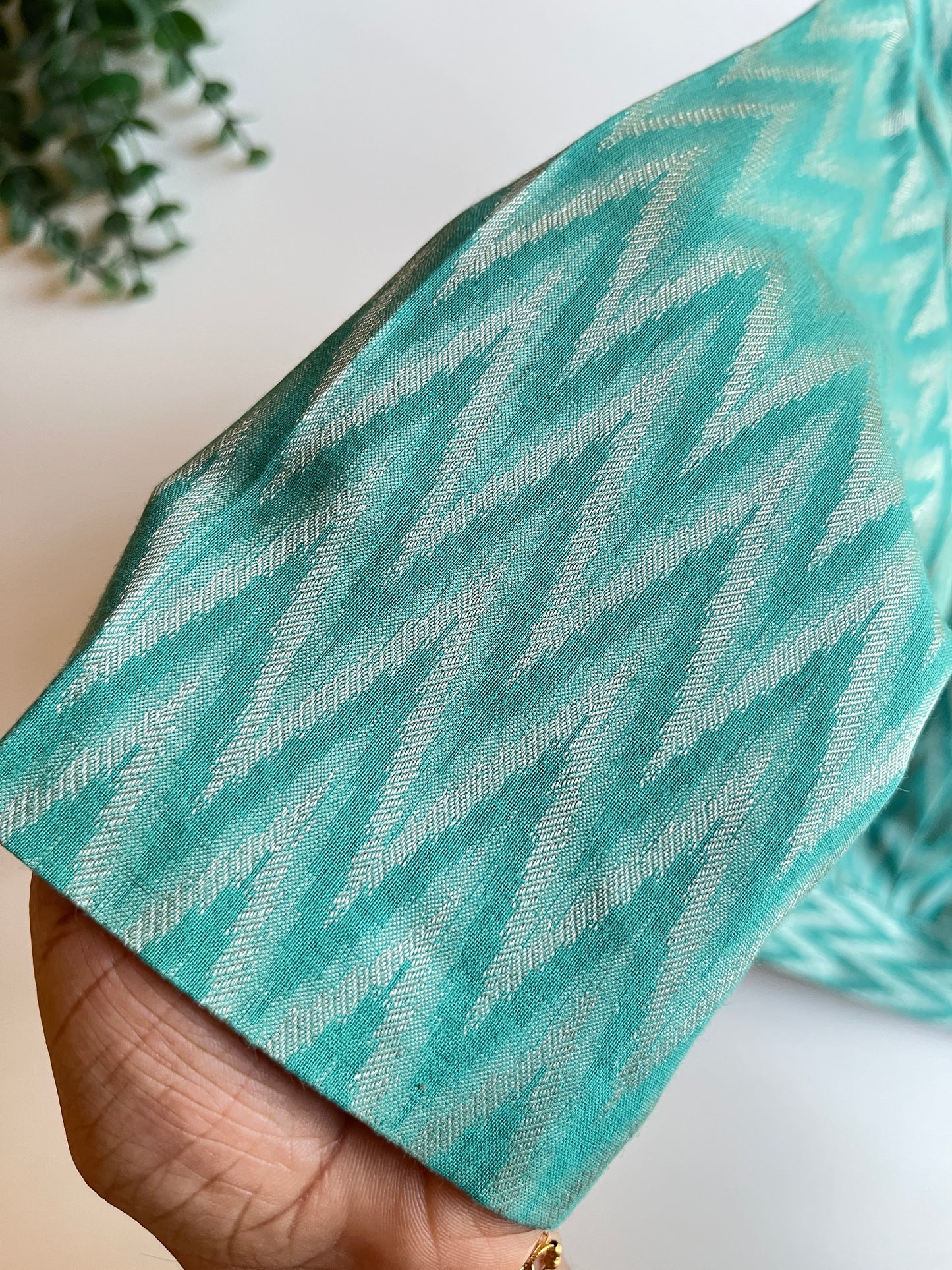 Blue Brocade Blouse