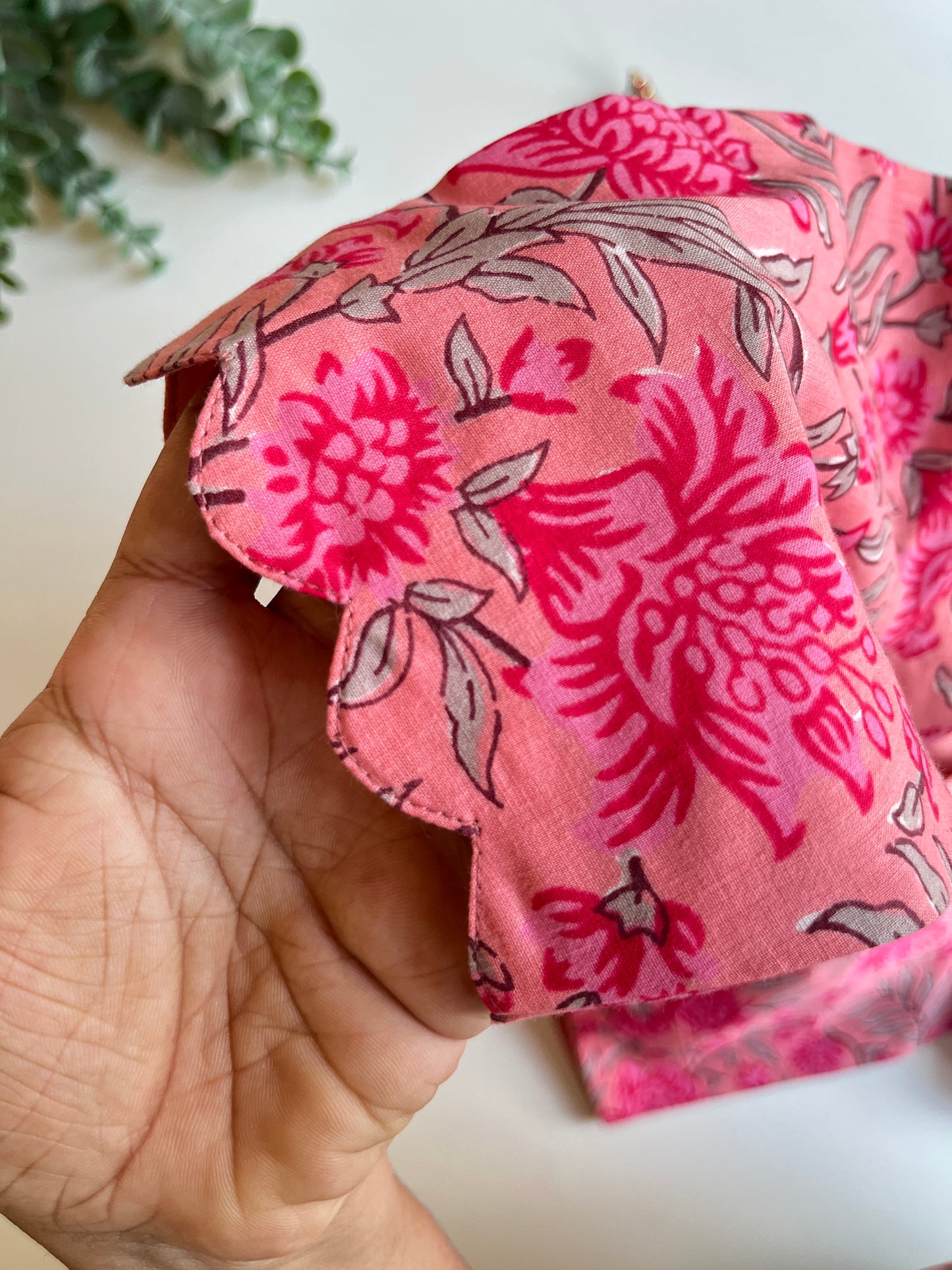 Pink Cotton Floral Blouse