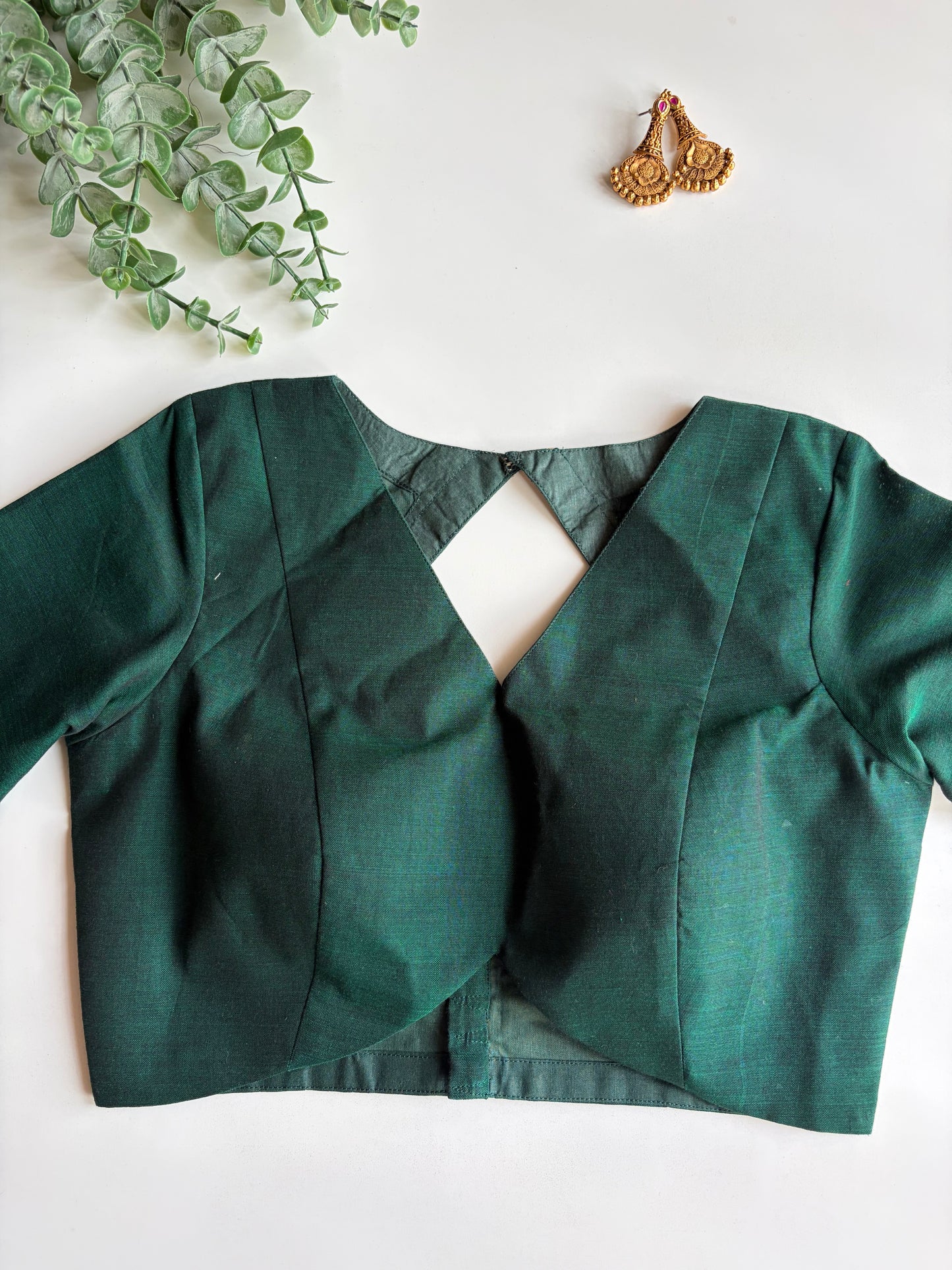 Green Border Blouse