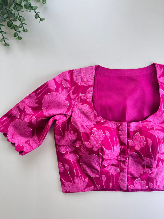 Pink Monotone Cotton Blouse