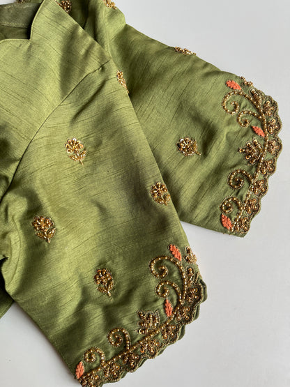 Pastel Green Handwork Blouse
