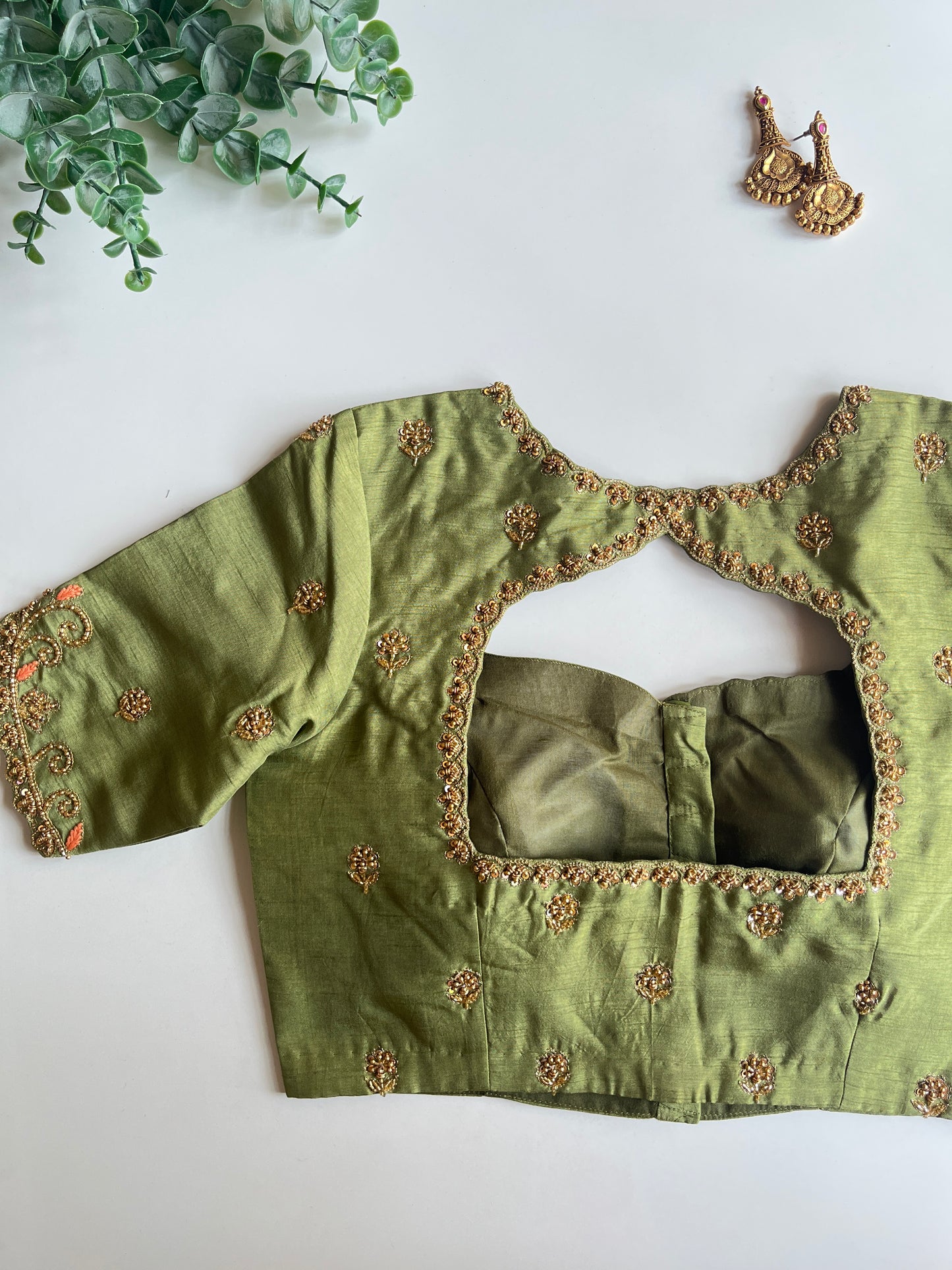 Pastel Green Handwork Blouse
