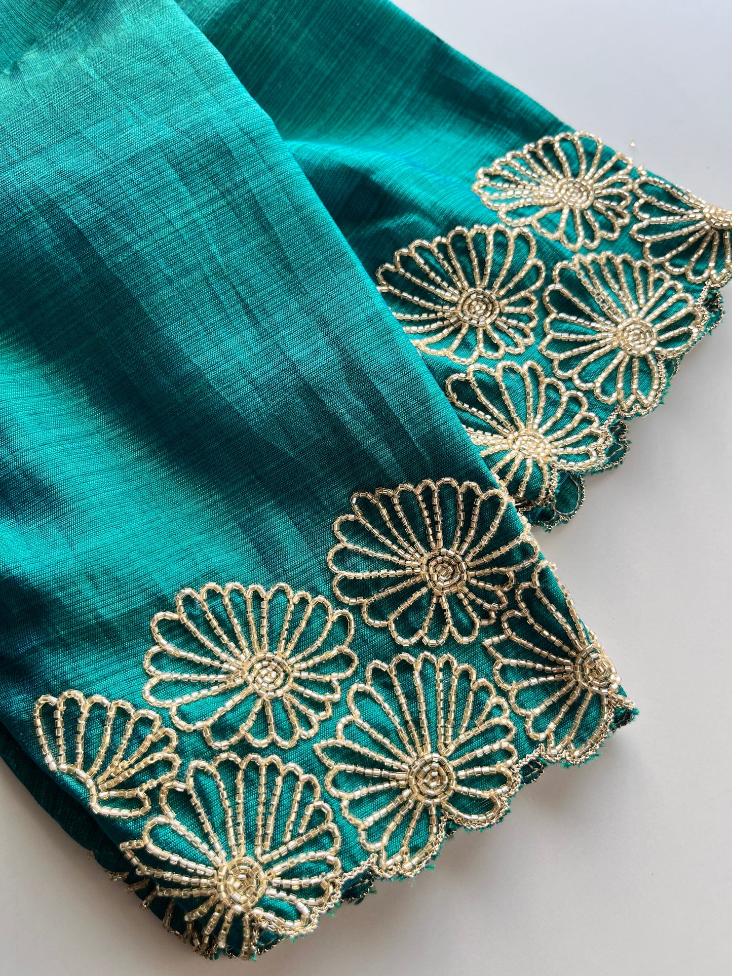 Peacock Blue Handwork Blouse