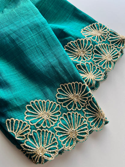 Peacock Blue Handwork Blouse