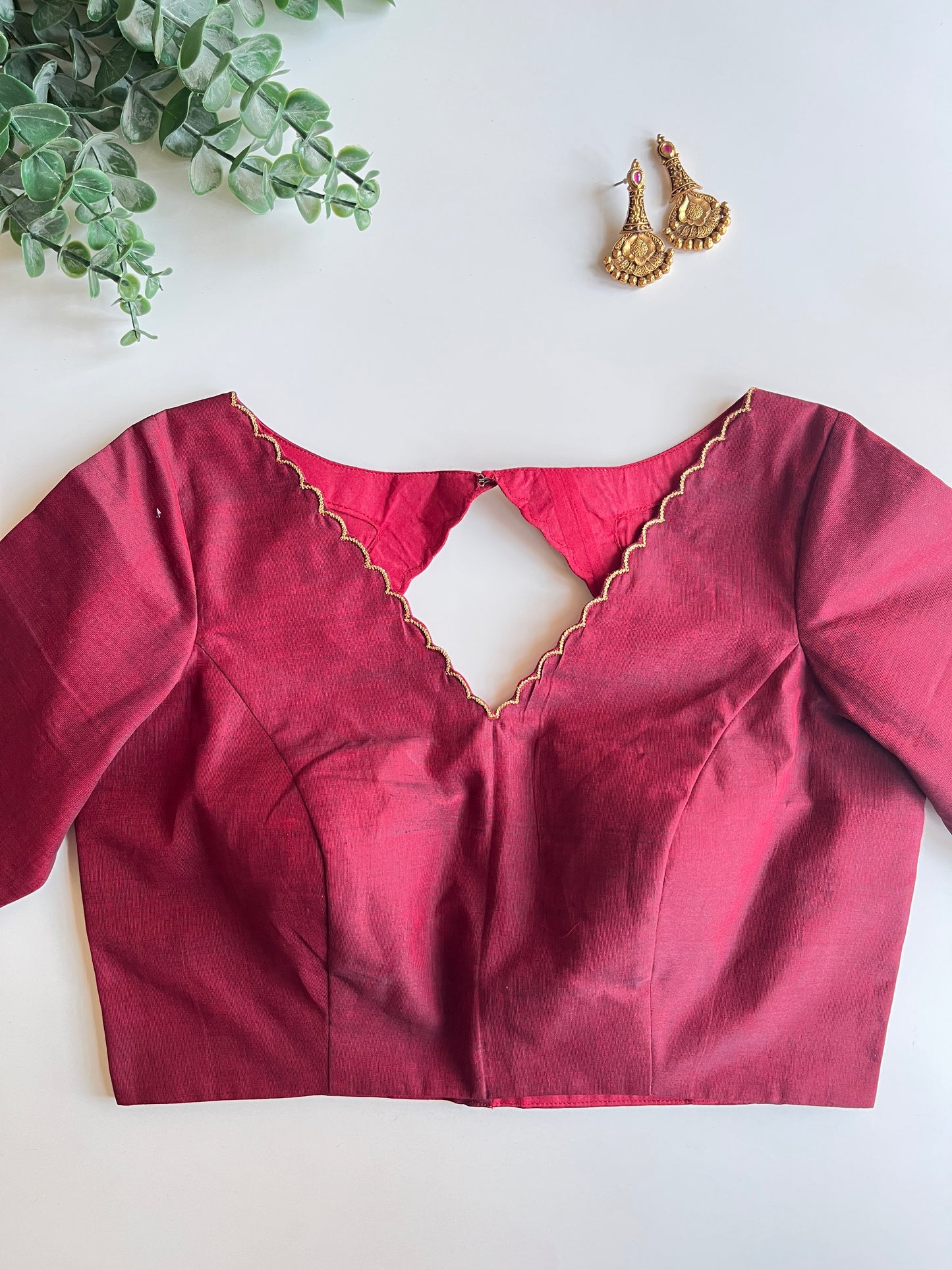 Maroon Border Blouse