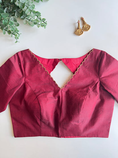 Maroon Border Blouse