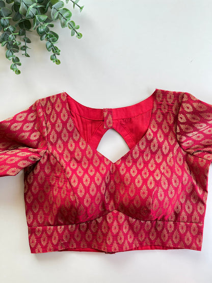 Red Brocade Blouse