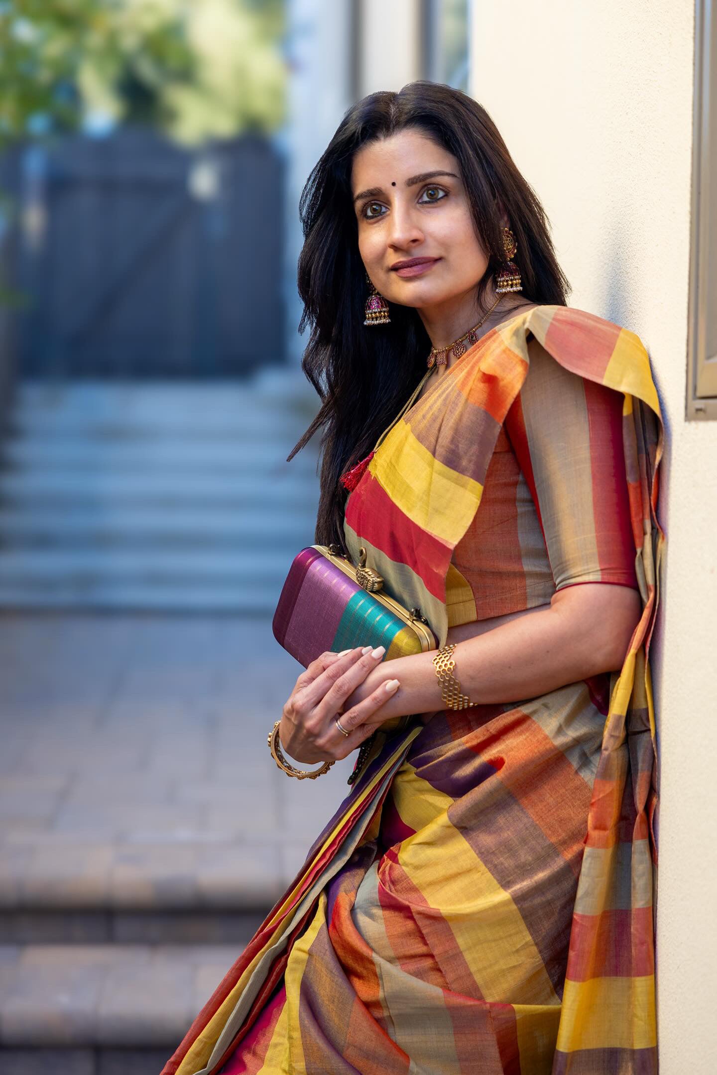 Multicolor Chanderi Silk Saree