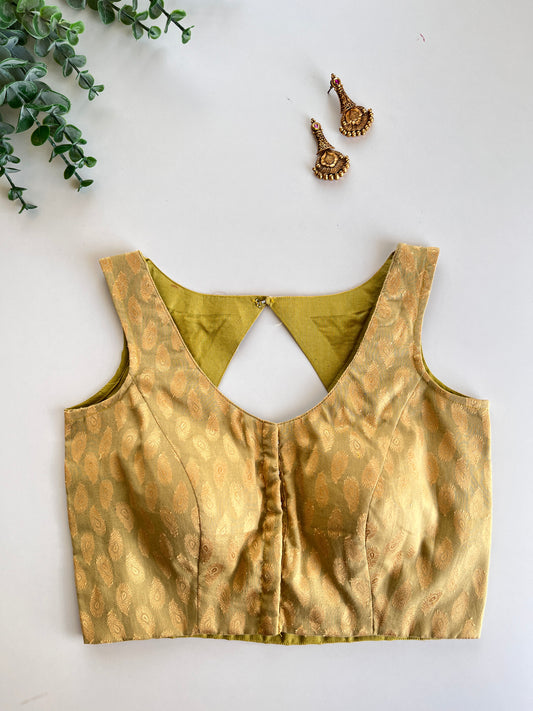 Pastel Green Brocade Blouse