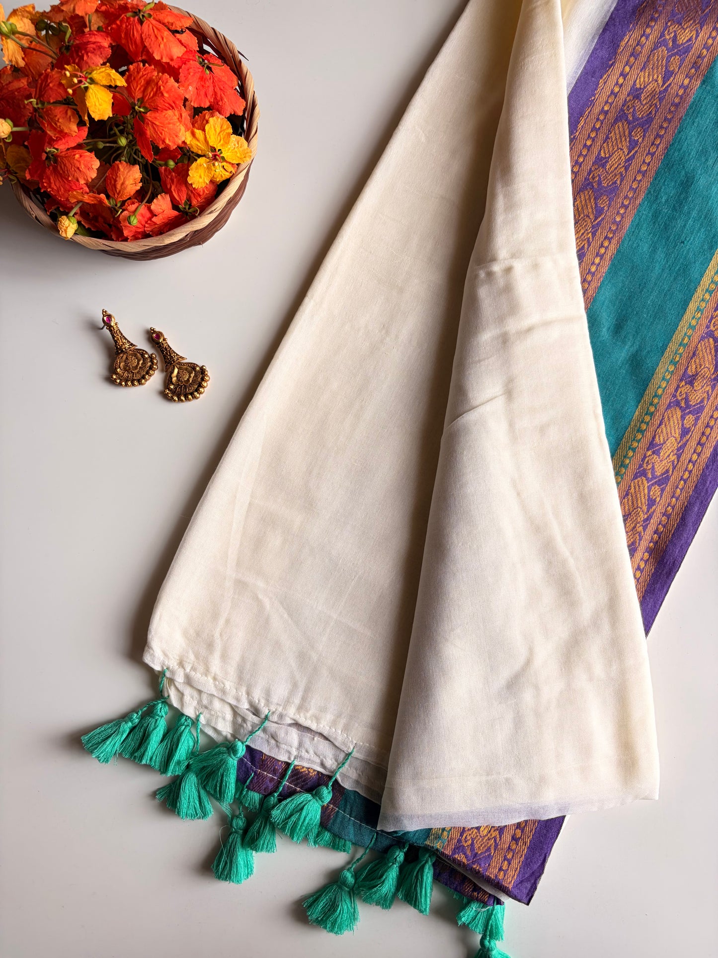 Kerala Mul Cotton Saree