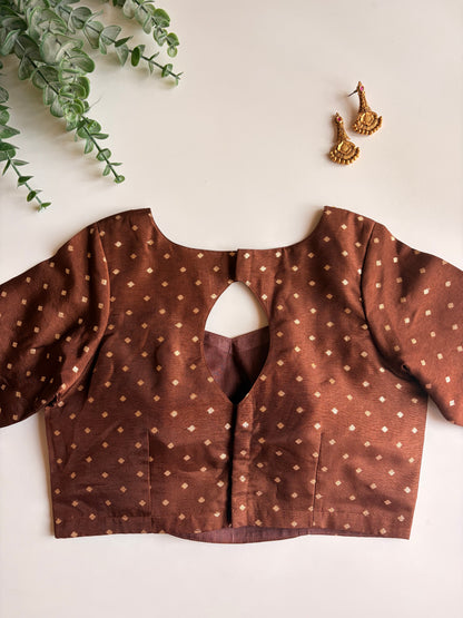 Chocolate Brown Handworked Blouse