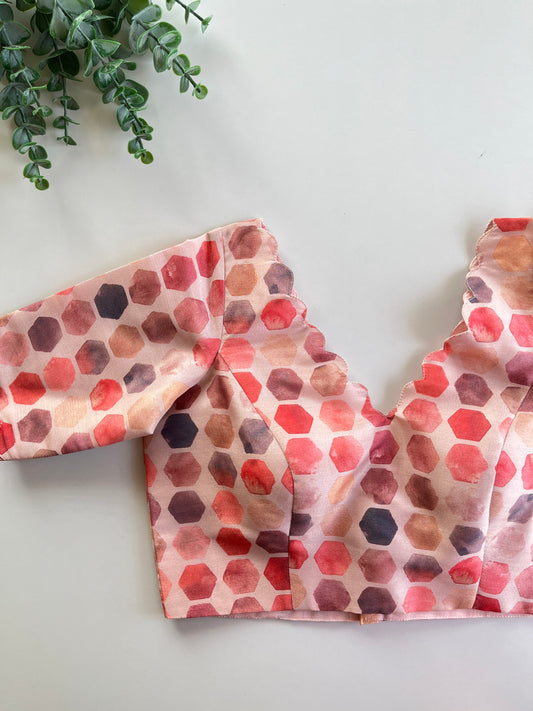 Peach Prism Scallop Blouse