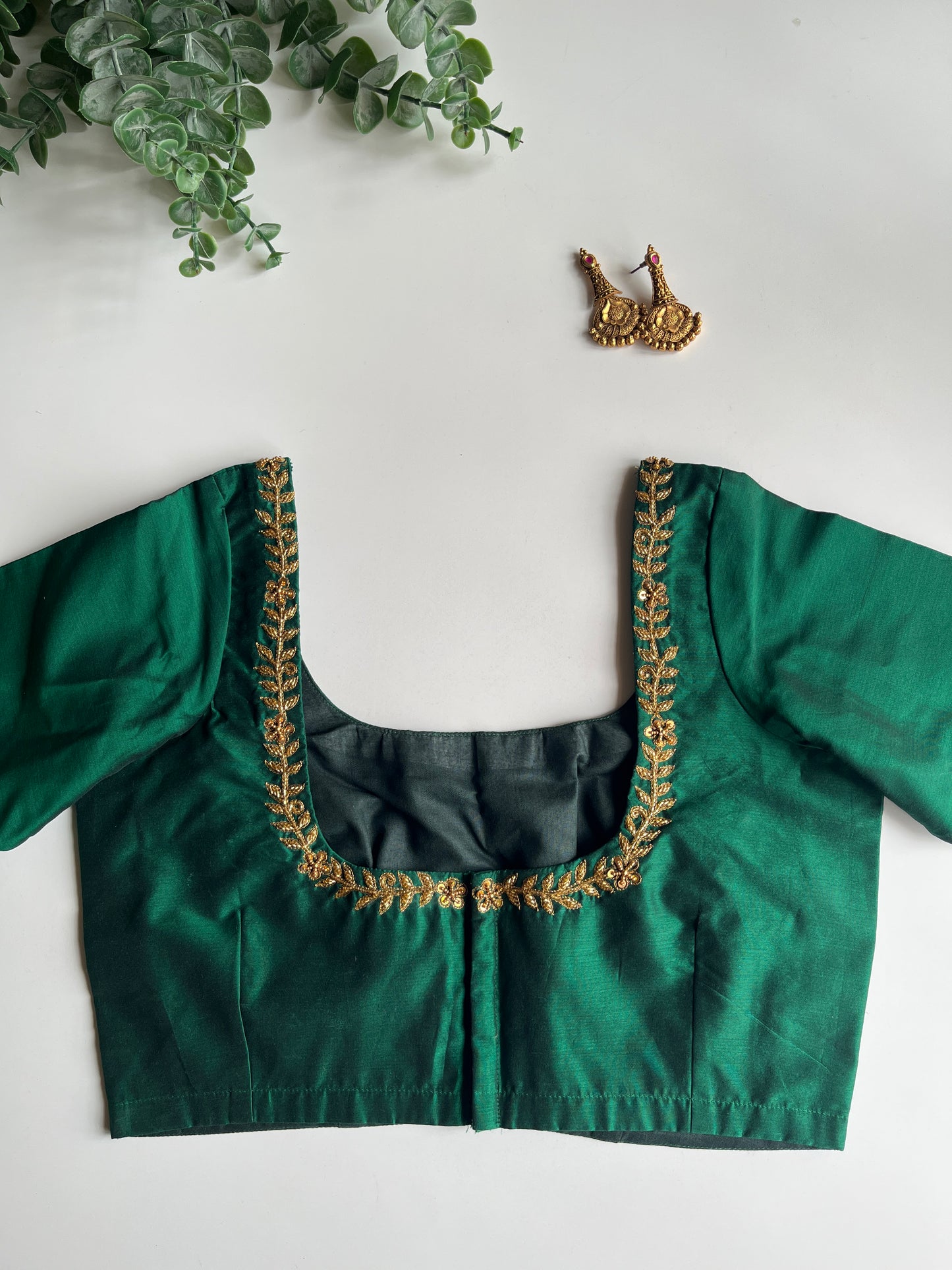 Green Minimal Handwork Blouse