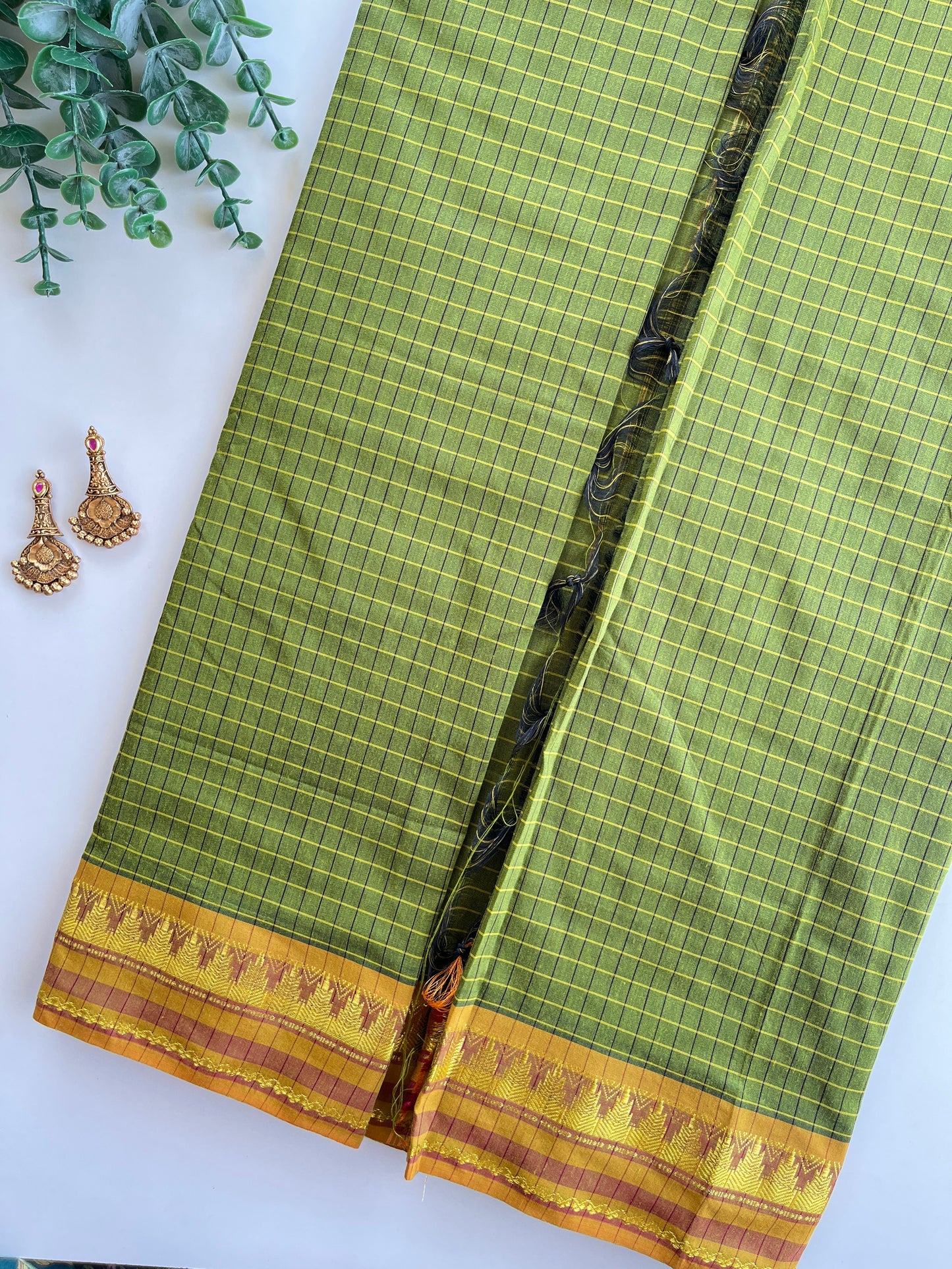 Kattam Saree in Green