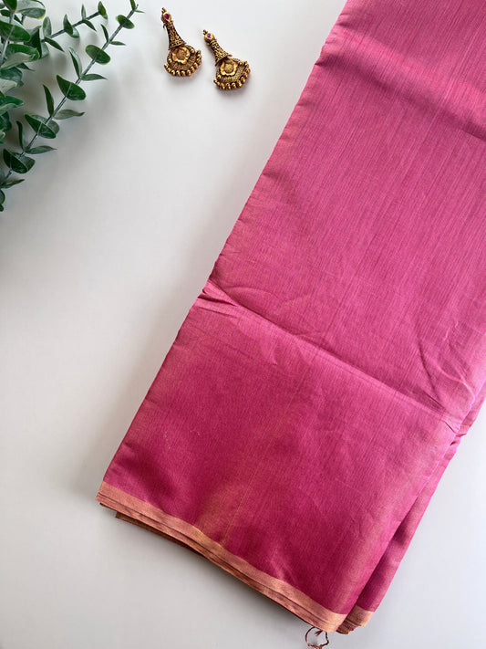 Blush Pink Maheshwasri Cotton Silk Saree