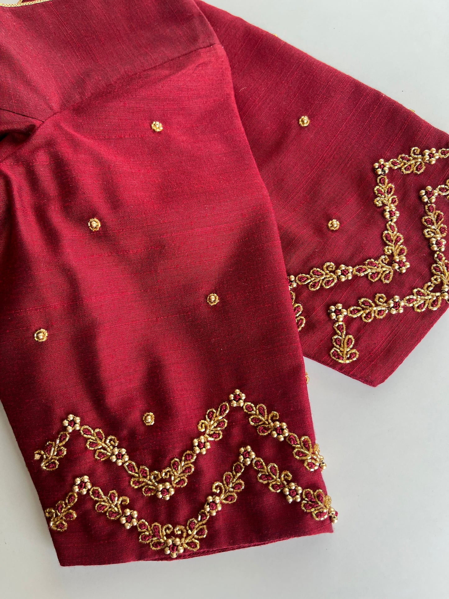 Maroon Minimal Handwork Blouse