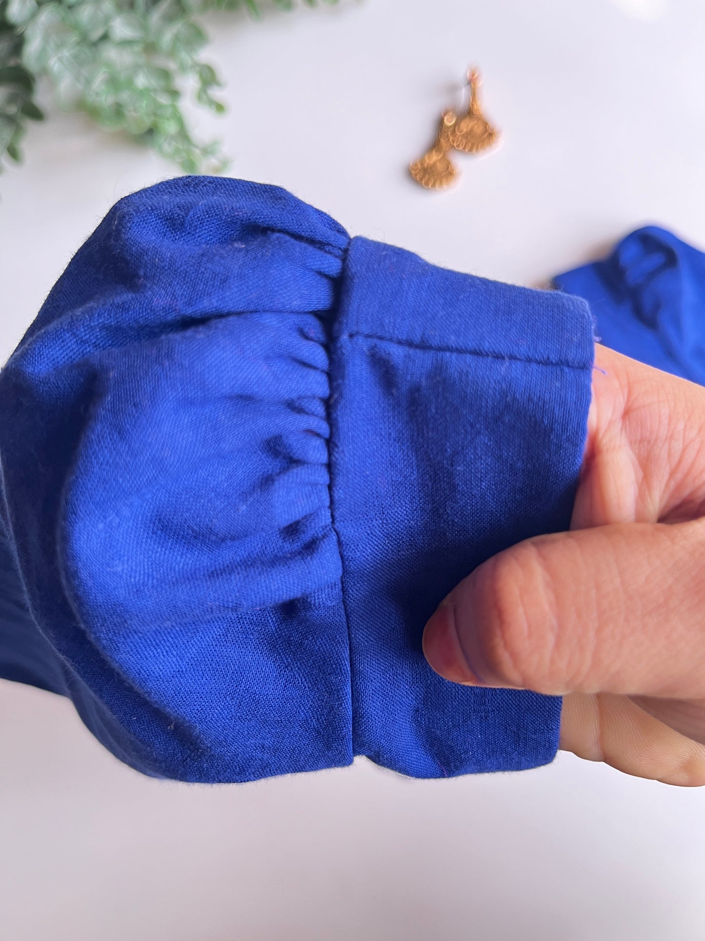 Royal Blue Cotton Blouse