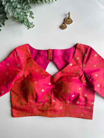 Peach Pink Polka Blouse