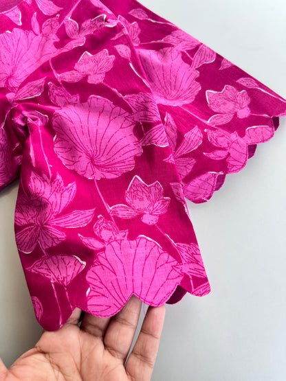 Pink Monotone Cotton Blouse