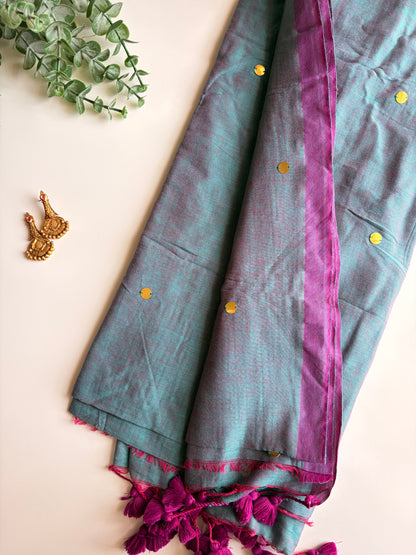 Powder Blue Chumki Saree