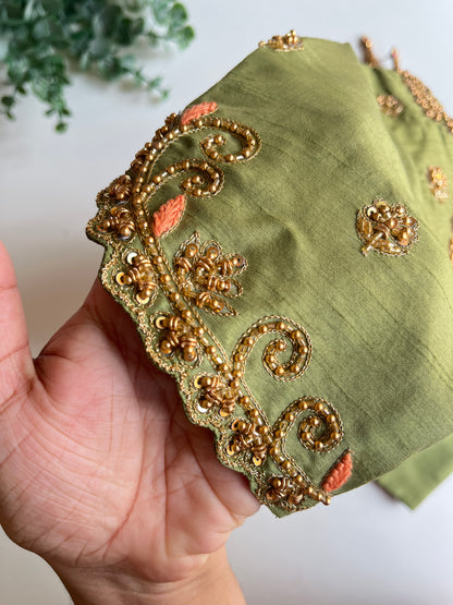Pastel Green Handwork Blouse