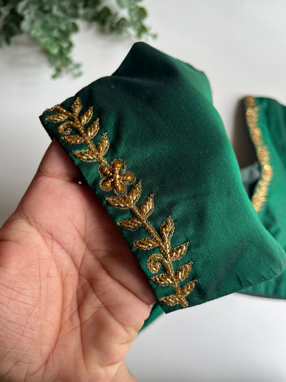 Green Minimal Handwork Blouse