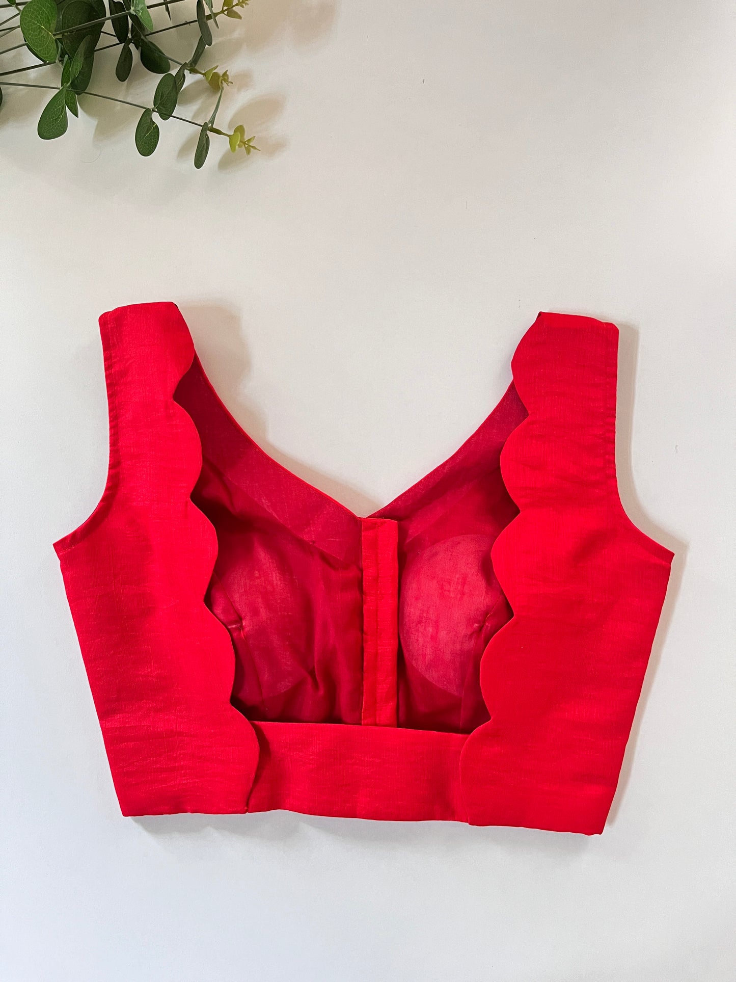 Bright Red Sleeveless Blouse