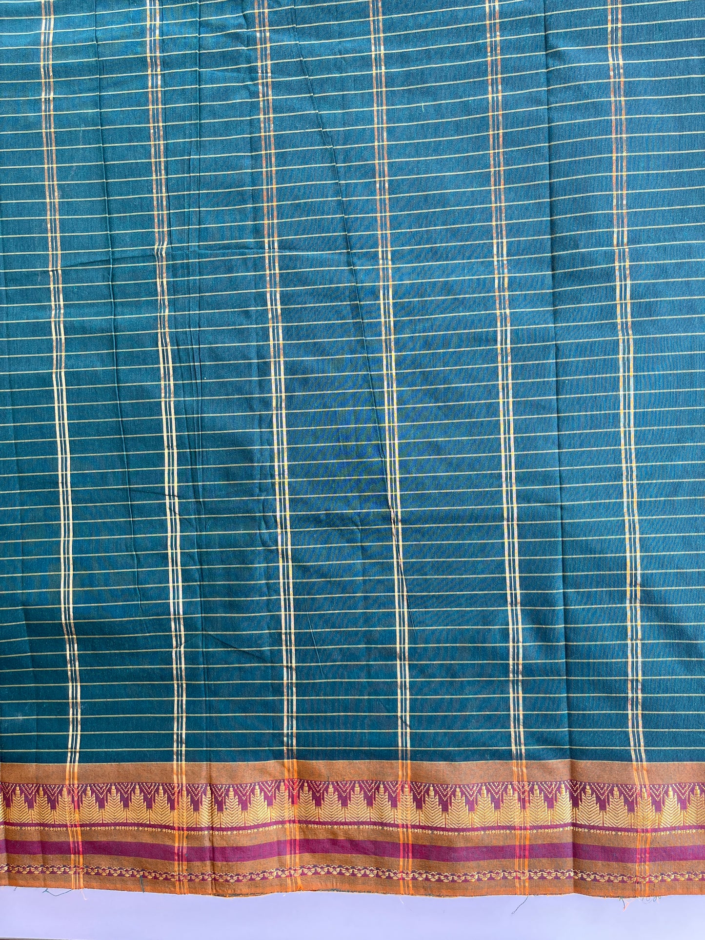 Kattam Saree in Dark Green