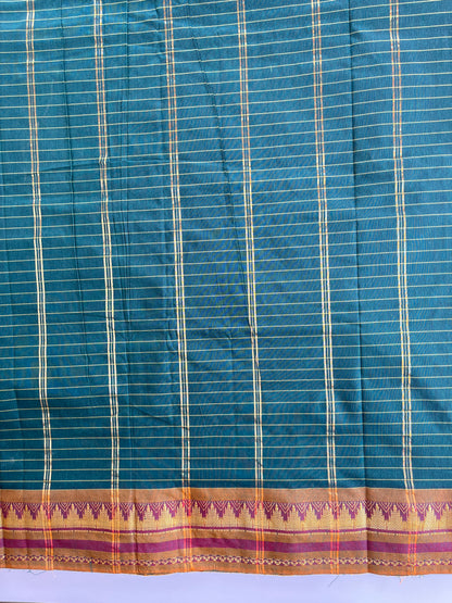 Kattam Saree in Dark Green