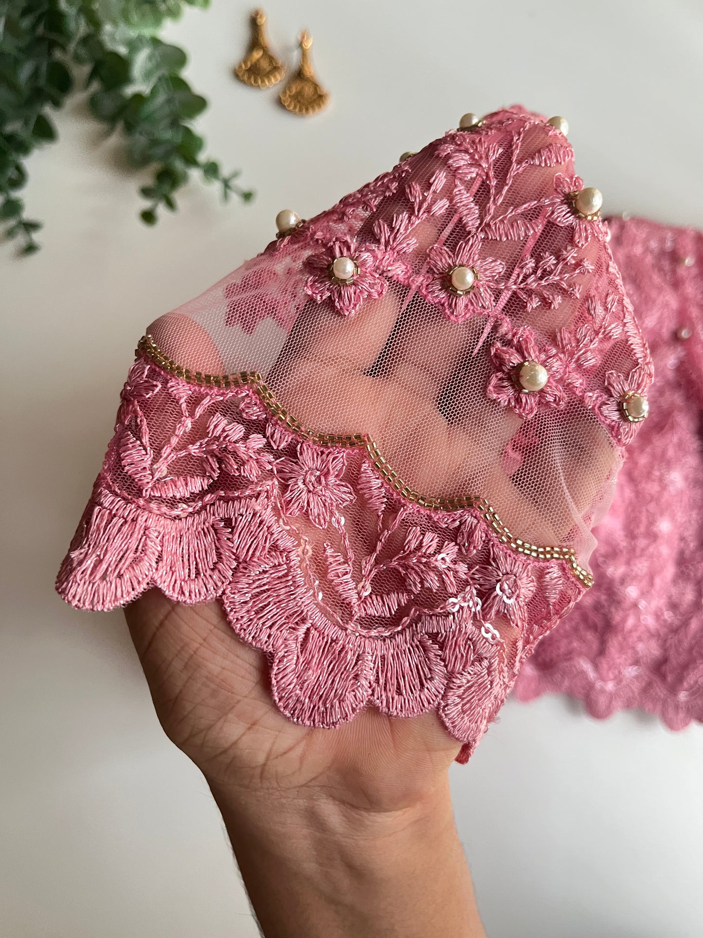 Blush Pink Embroidered Blouse