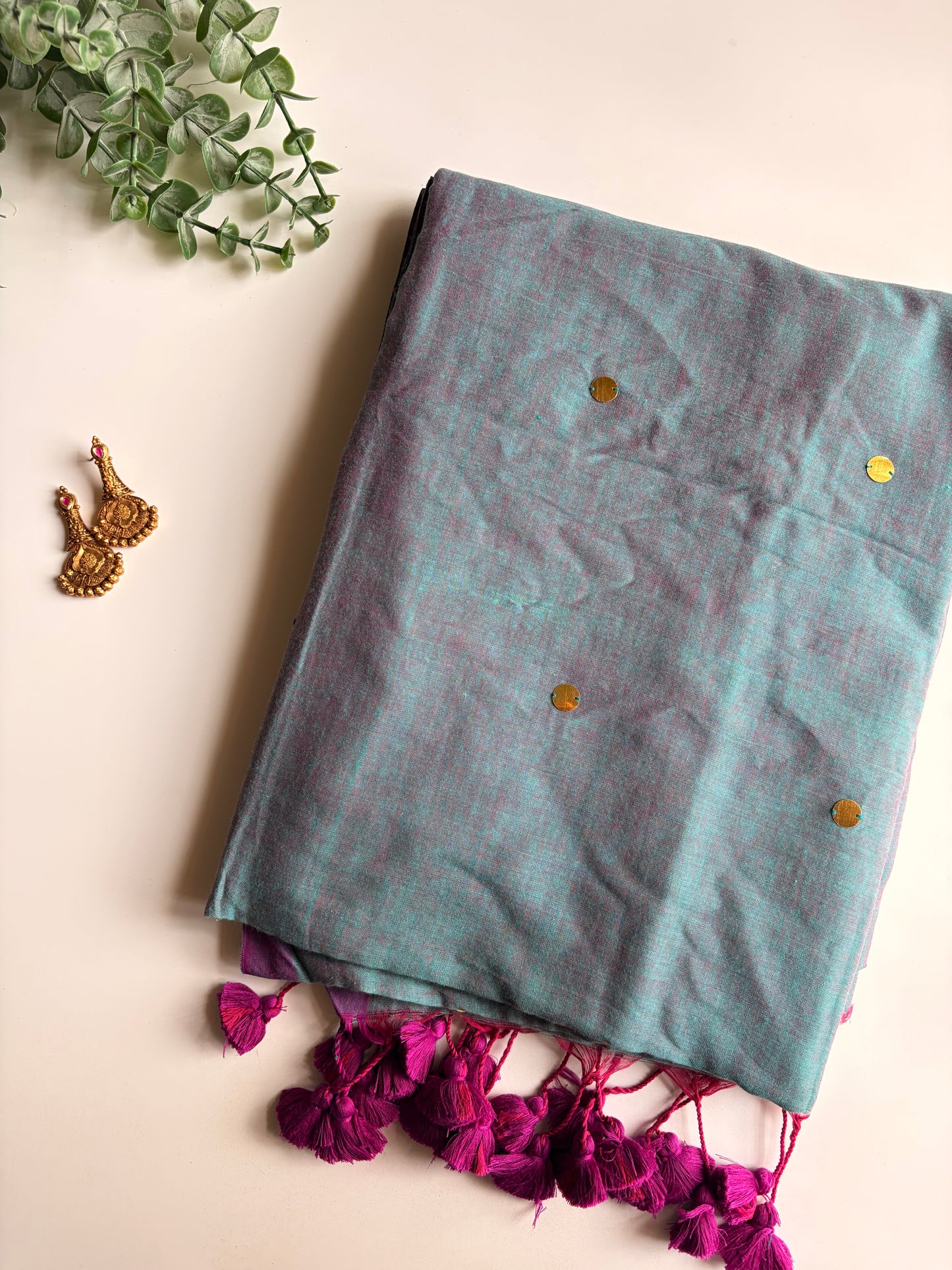 Powder Blue Chumki Saree