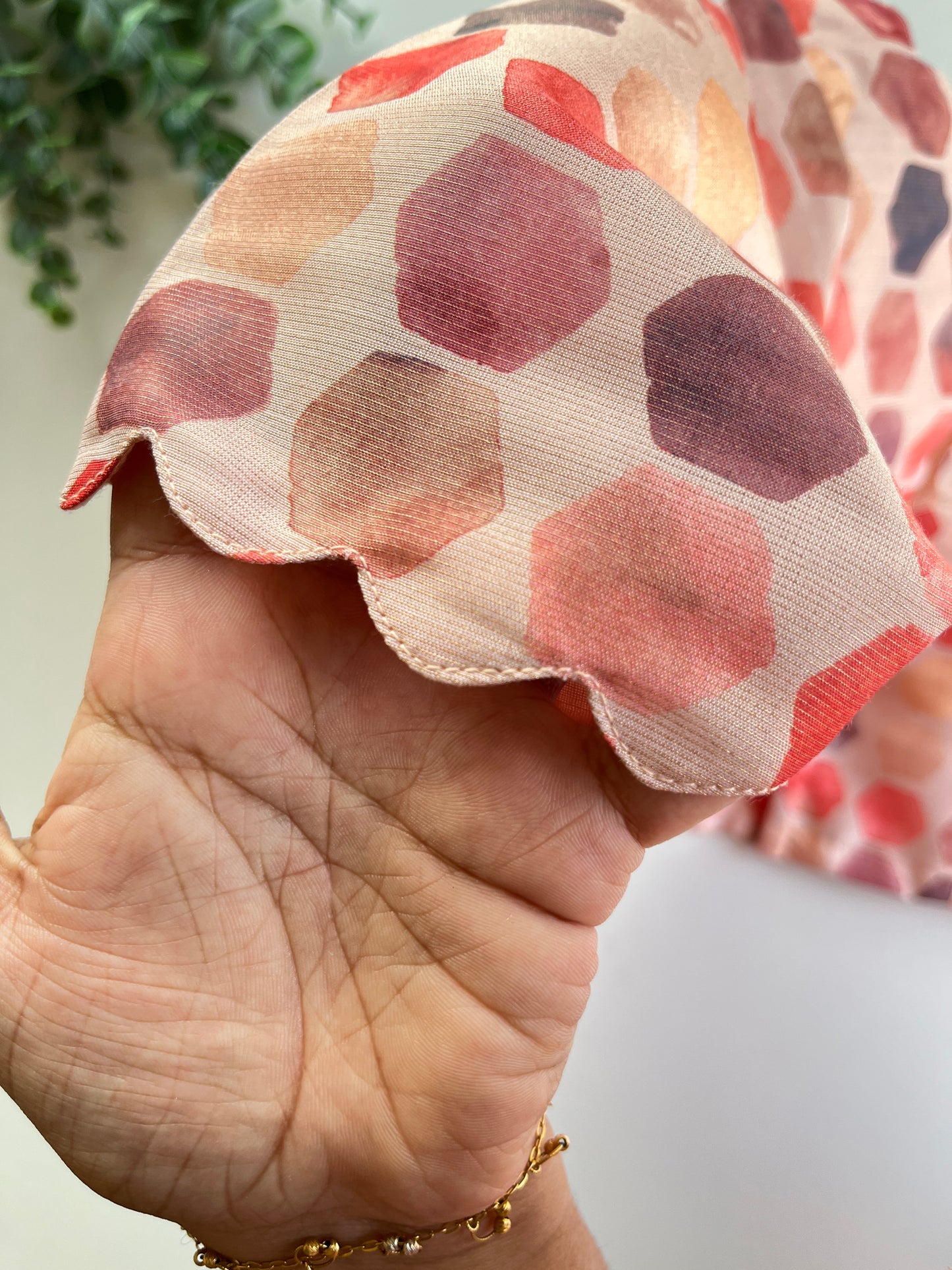 Peach Prism Scallop Blouse