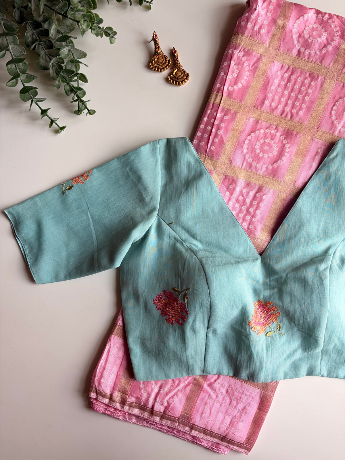 Inaara in Pastel Pink and Blue Blouse