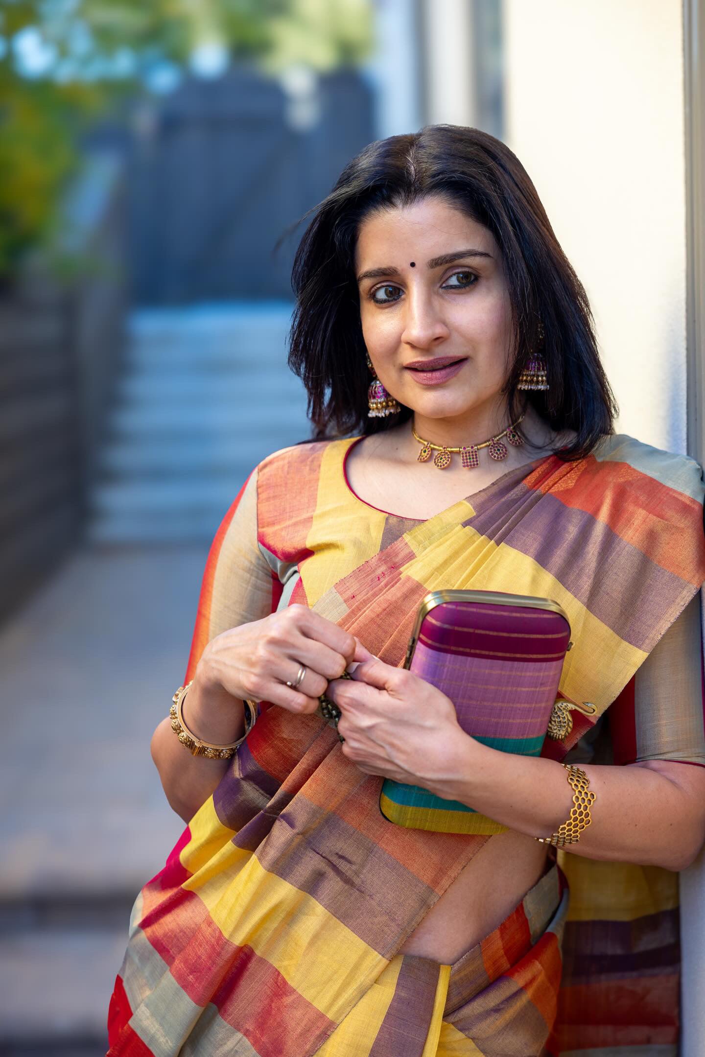 Multicolor Chanderi Silk Saree