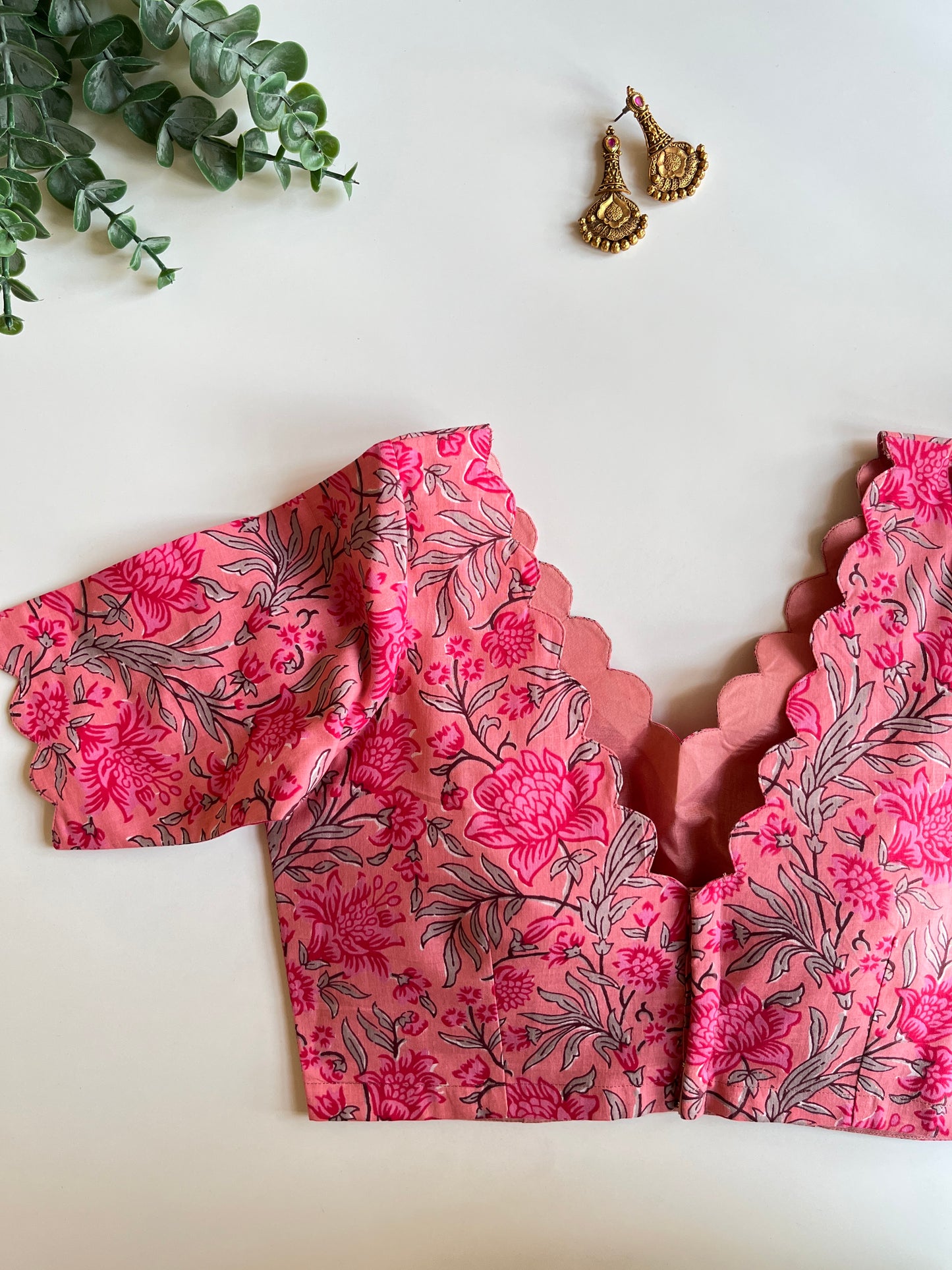 Pink Cotton Floral Blouse