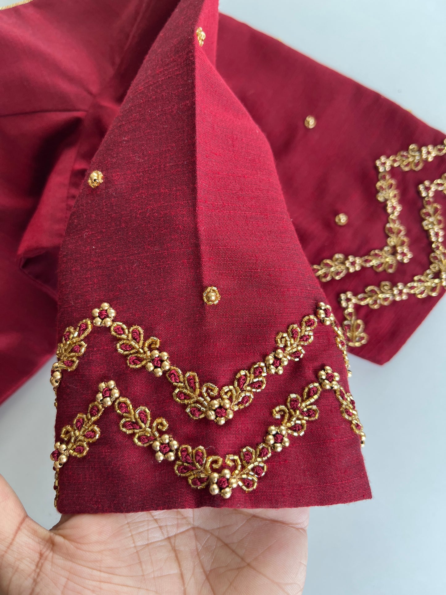 Maroon Minimal Handwork Blouse