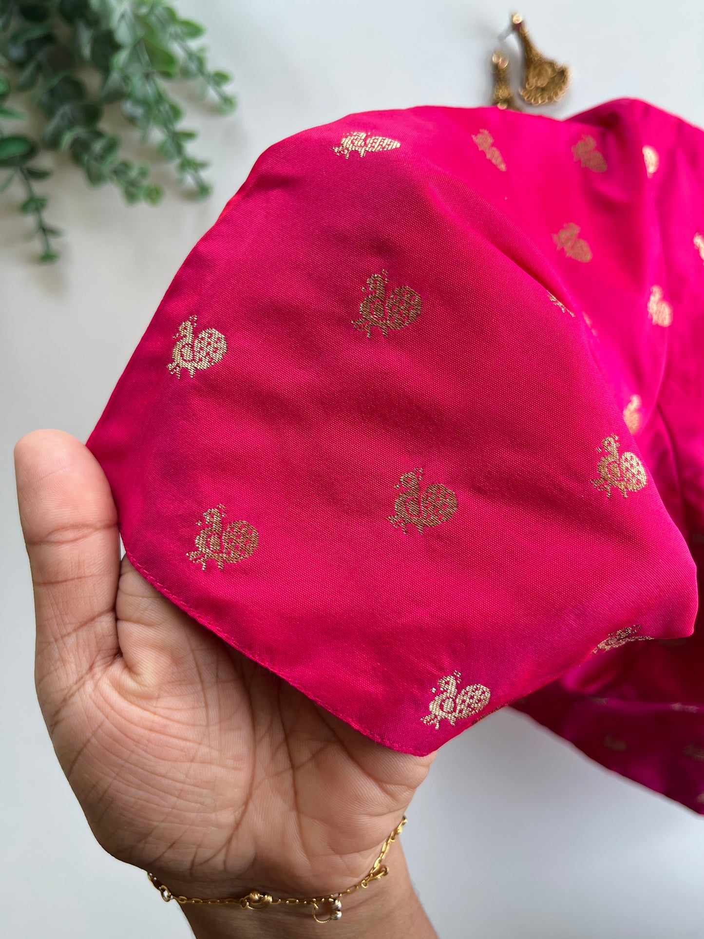 Pink Peacock Butta Blouse