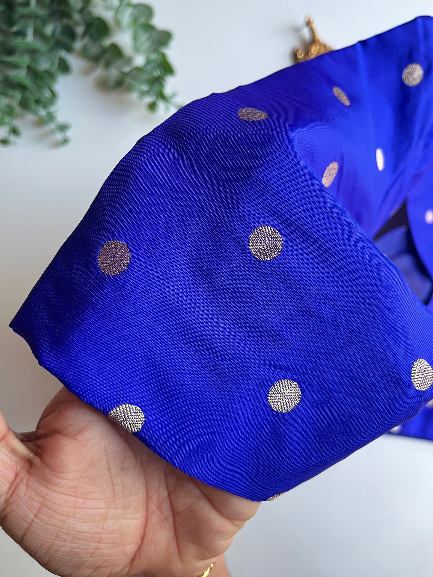 Royal Blue Polka Blouse