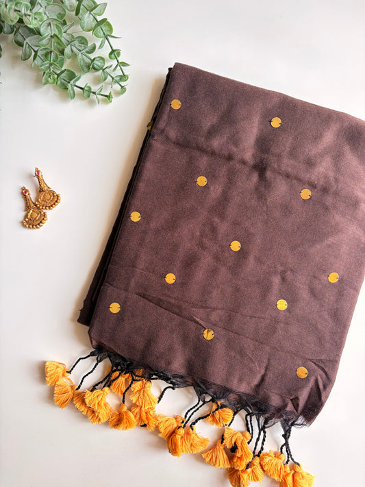 Brown Chumki Saree